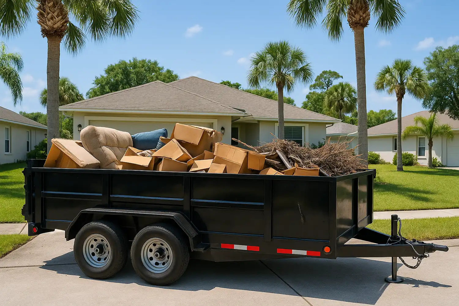Dump trailer rental in Edgewater for home junk removal
