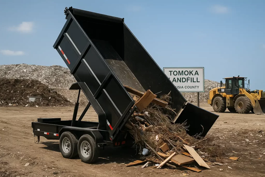 Volusia County landfill drop-off site for dump trailers